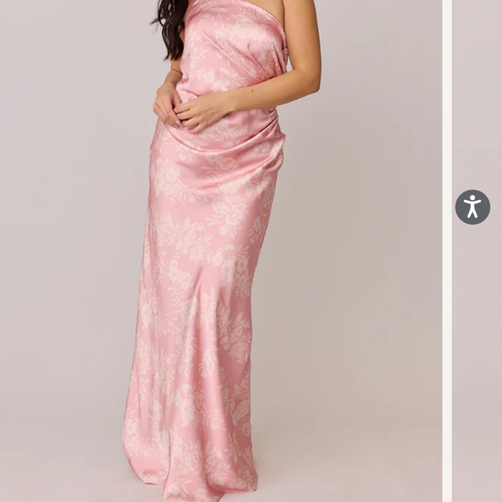 Revelry Pink Floral One-Shoulder Maxi Dress